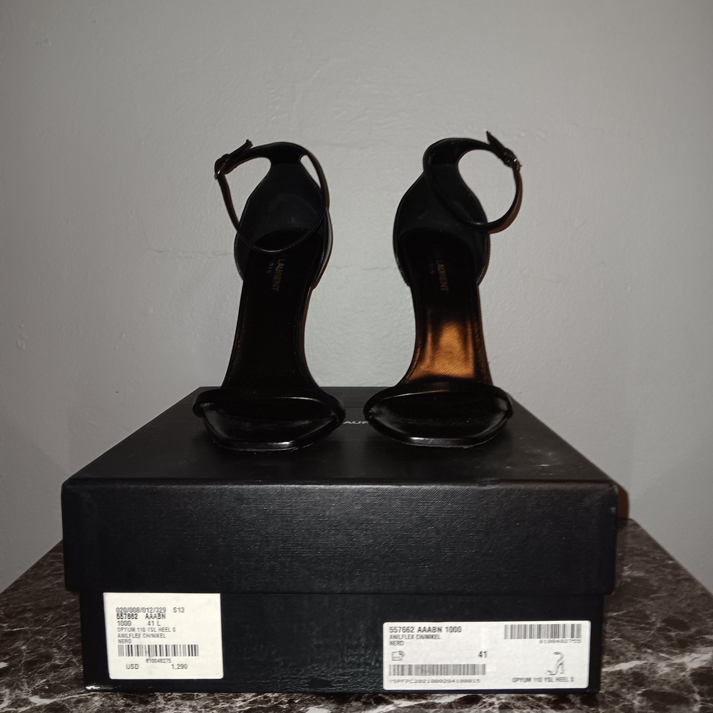 Saint Laurent Opyum 110 Leather Sandals EU 41 / US 10 YSL Heels Used With Box